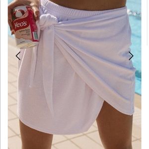 Terry cloth wrap skirt